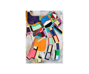 Nikos Fyodor Rutkowski Lost and Found 2020, Acrylic and sewing patterns on panel, 34 x 24 inches