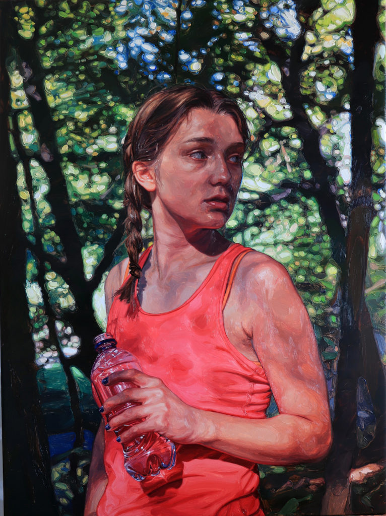 Laura Sanders By Herself, ARCO Park 2020, Oil on canvas, 35 x 26 inches