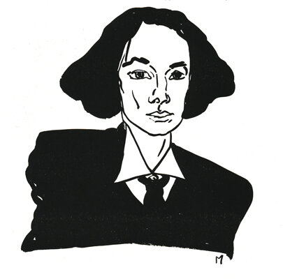 Melissa Meyer, Self portrait reproduced in The New Yorker, February 1, 1993, p. 16