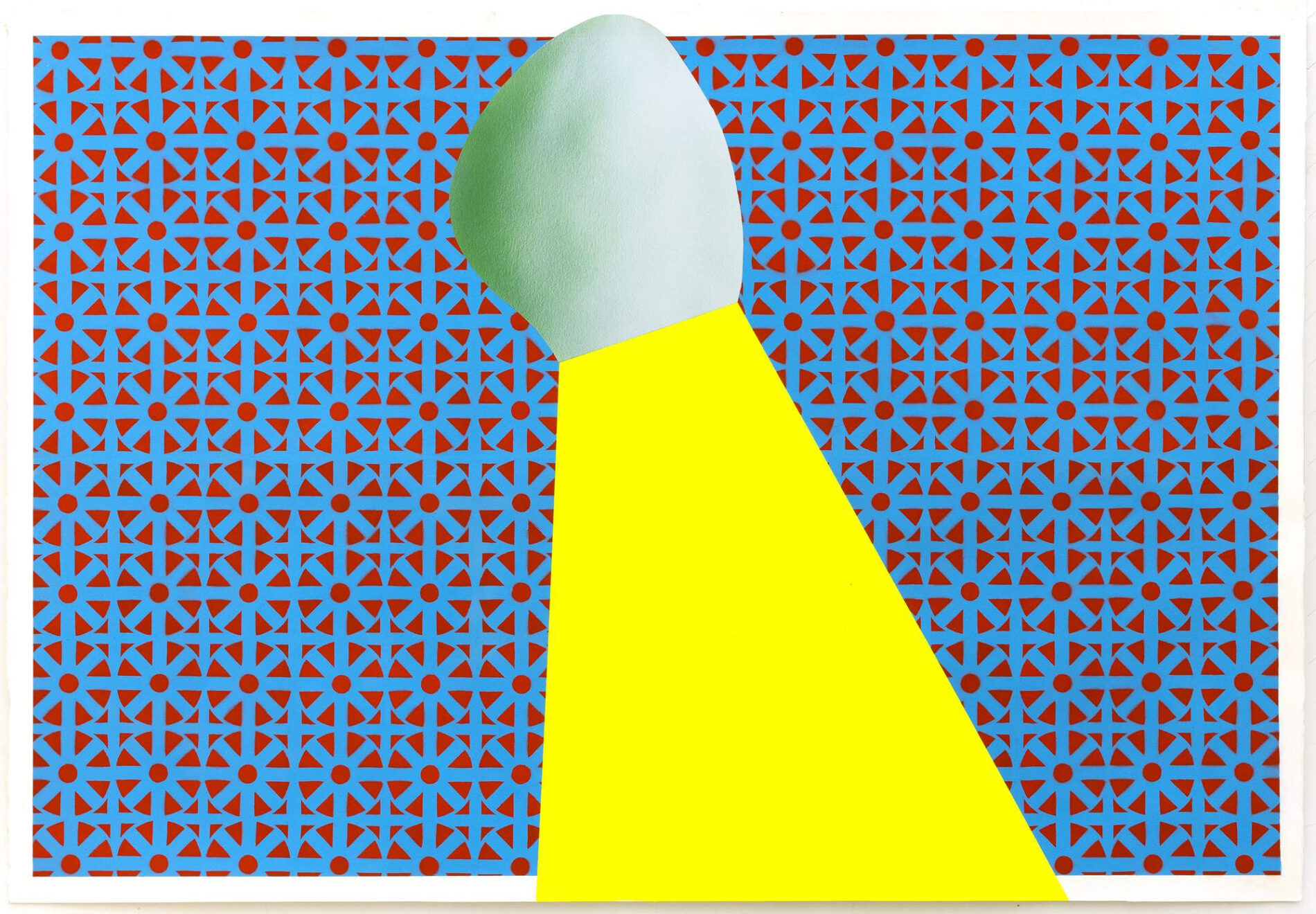 Almond Zigmund, Figure Ground (yellow), 2022, Acrylic on paper, 53 x 36 in.