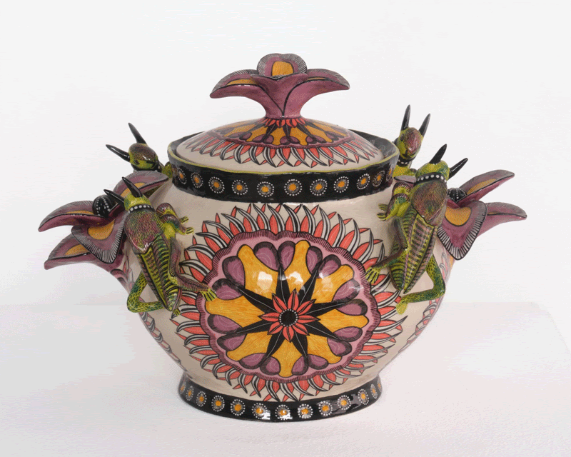 Ardmore, Grasshopper Tureen, 2005, hand-painted ceramic, 10 x 11 x 11 in.