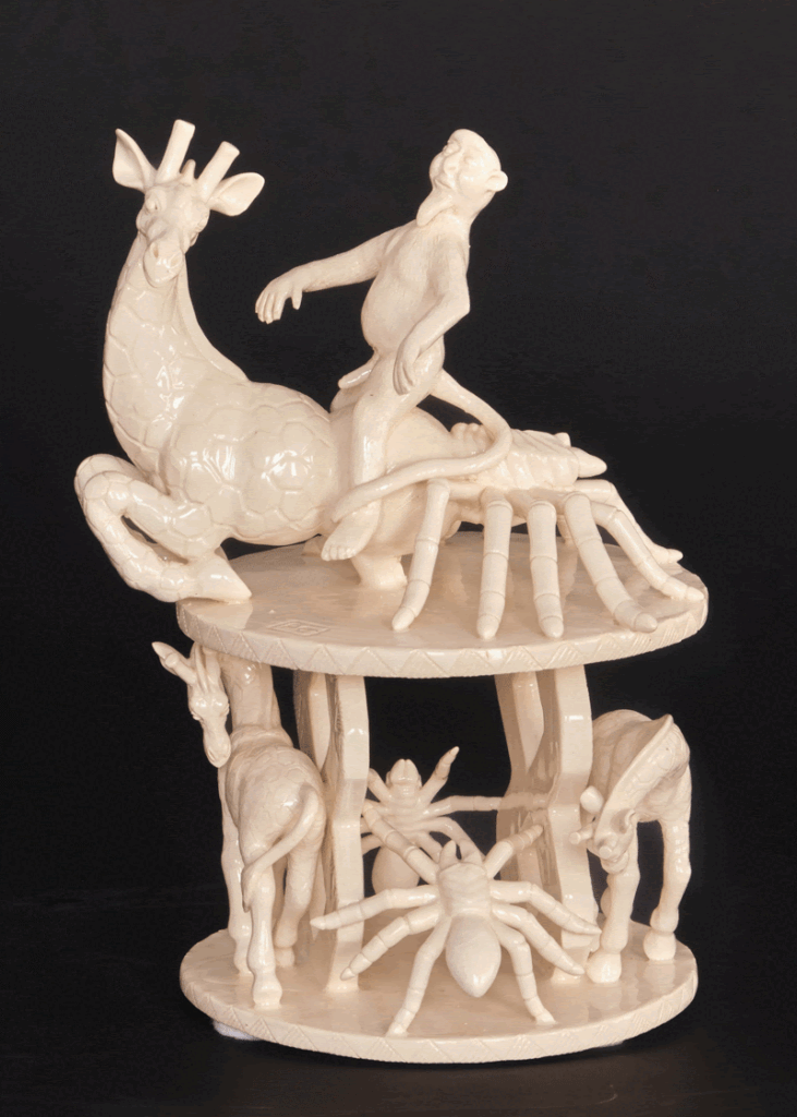Ardmore, Spider Giraffe, 2006, Unpainted ceramic, 12 x 9 x 7 in.
